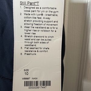 New Lululemon Size 10 Still Pant (Tall)